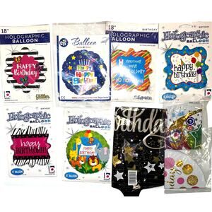 9 Happy Birthday Foil Balloons Party Supplies Balloon Air or Helium